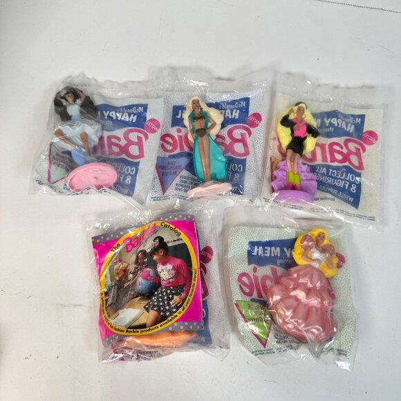 1990 McDonalds Barbie Happy Meal Toys Lot of 5 Sealed Vtg Figures Cake Toppers - Picture 2 of 14